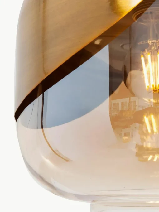 Kleine Pendelleuchte Golden Goblet aus Glas