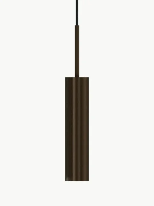 Kleine Pendelleuchte Tubulaire mit geriffelter Oberfläche, H 24 cm