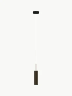 Kleine Pendelleuchte Tubulaire mit geriffelter Oberfläche, H 24 cm