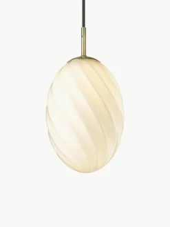 Kleine Pendelleuchte Twist, mundgeblasen
