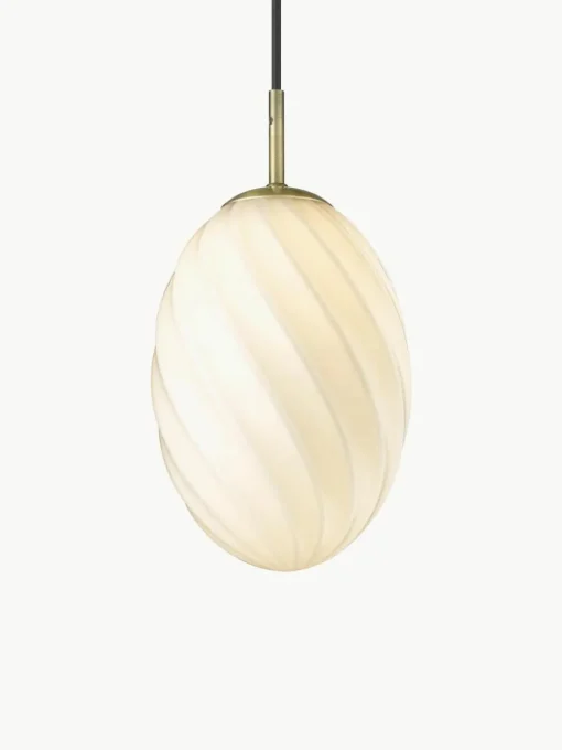 Kleine Pendelleuchte Twist, mundgeblasen