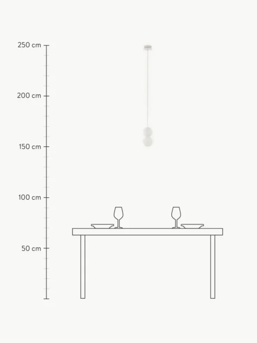 Kleine Pendelleuchte Zero aus Glas und Beton
