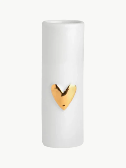 Kleine Porzellan-Vasen Heart, 2 Stück
