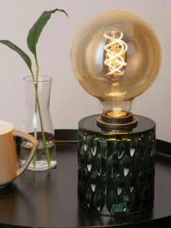 Kleine Tischlampe Crystal Magic aus grünem Glas