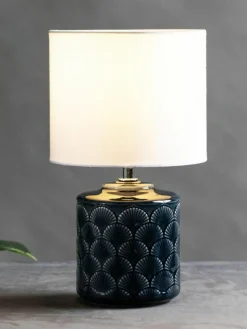 Kleine Tischlampe Glowing Midnight aus Keramik