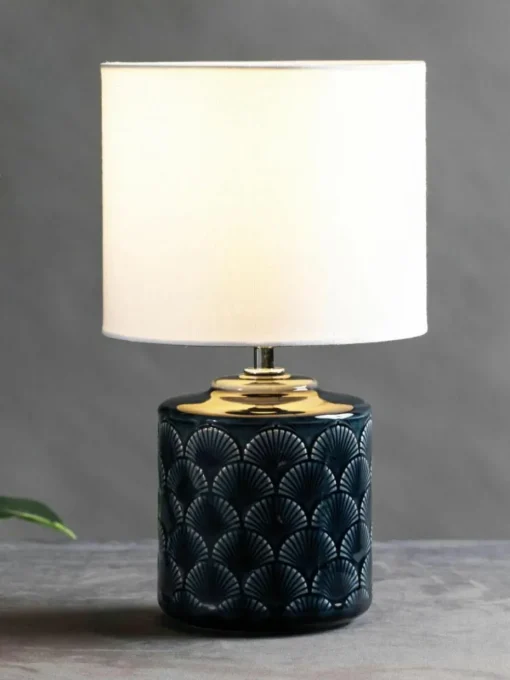 Kleine Tischlampe Glowing Midnight aus Keramik