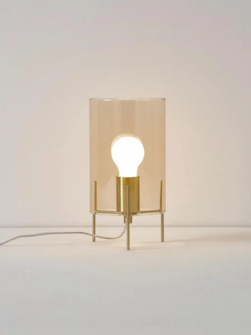 Kleine Tischlampe Laurel aus farbigem Glas