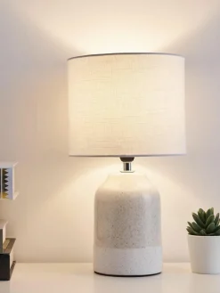 Kleine Tischlampe Sandy Glow aus Keramik