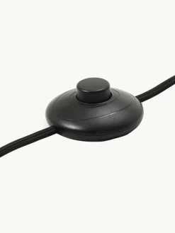 Kleine Tripod Stehlampe Woodrow aus Rattan