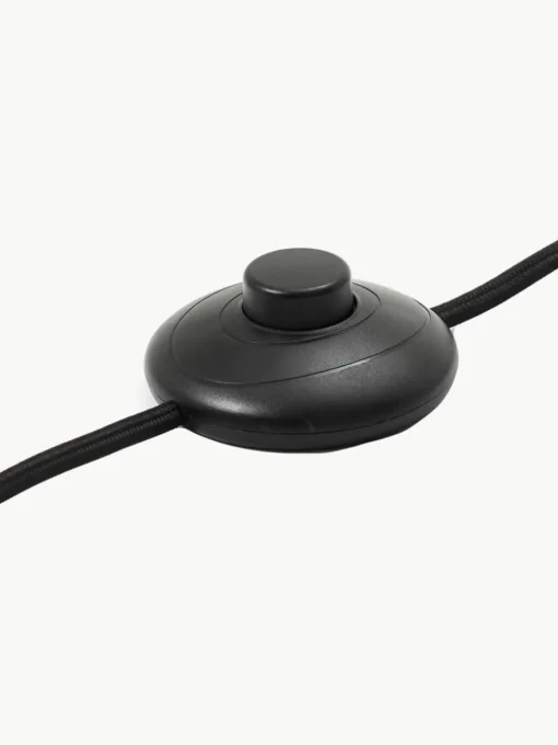 Kleine Tripod Stehlampe Woodrow aus Rattan