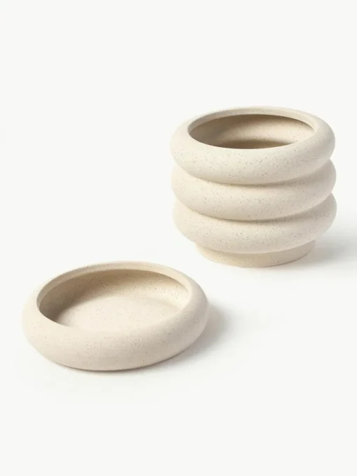 Kleiner Übertopf Rudi aus Steinzeug, H 16 cm