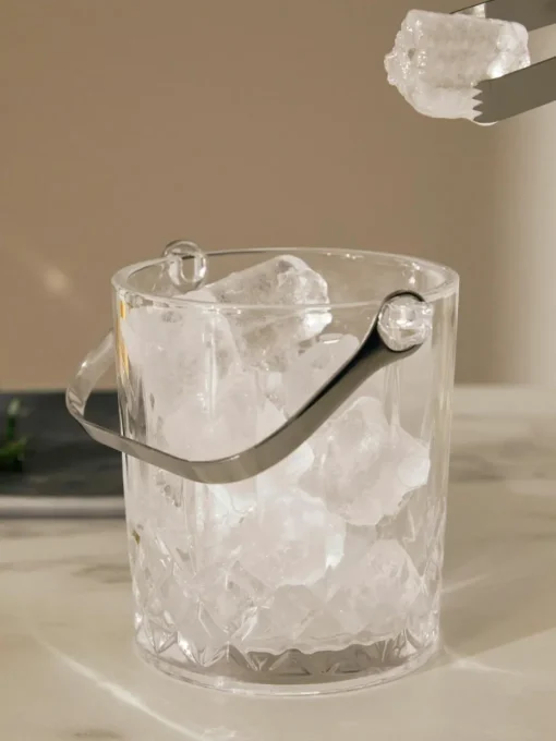 Kleiner Eiseimer Harvey mit Eiszange und Kristallrelief