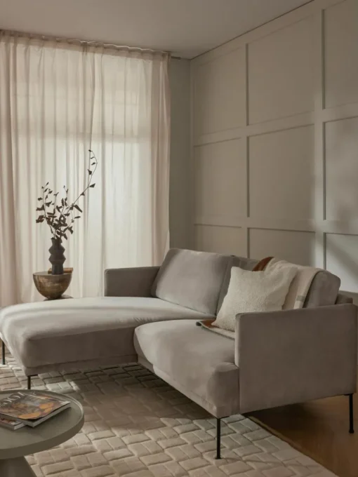 Kleines Samt-Ecksofa Fluente