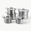Koch-Set Q-Linair aus Edelstahl, 5-tlg.