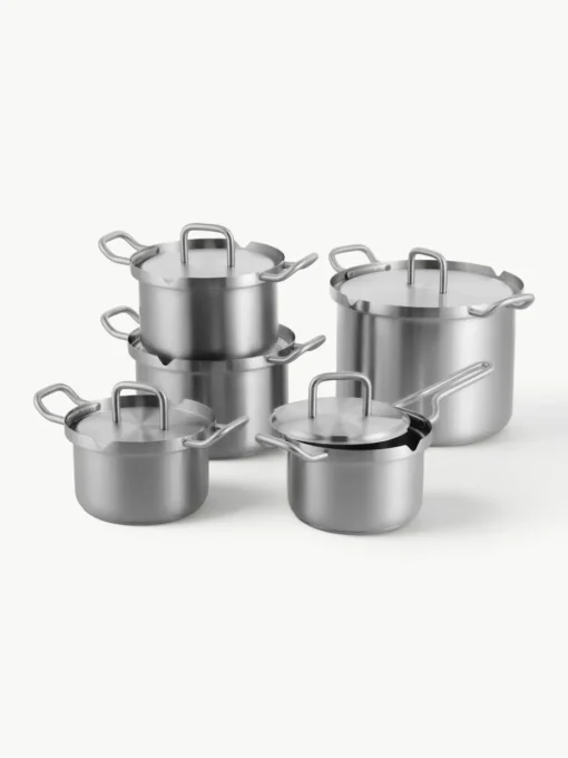 Koch-Set Q-Linair aus Edelstahl, 5-tlg.