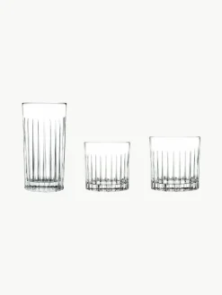 Kristall-Gläser Timeless mit Rillenrelief, 18er-Set