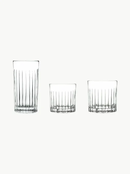 Kristall-Gläser Timeless mit Rillenrelief, 18er-Set