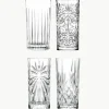 Kristall-Longdrinkgläser Bichiera mit Relief, 4er-Set