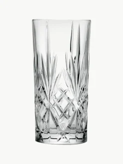 Kristall-Longdrinkgläser Bichiera mit Relief, 4er-Set
