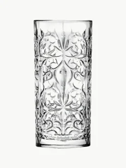Kristall-Longdrinkgläser Bichiera mit Relief, 4er-Set