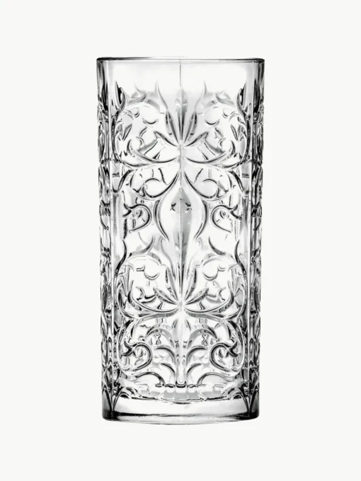 Kristall-Longdrinkgläser Bichiera mit Relief, 4er-Set