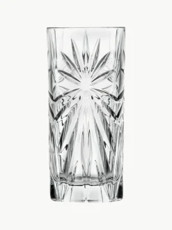Kristall-Longdrinkgläser Bichiera mit Relief, 4er-Set