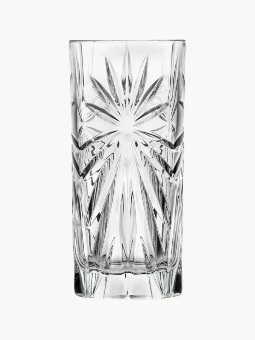 Kristall-Longdrinkgläser Bichiera mit Relief, 4er-Set