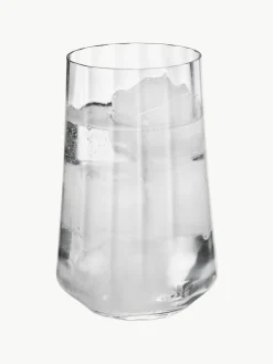Kristall-Wassergläser Bernadotte mit Rillenstruktur, 6 Stück