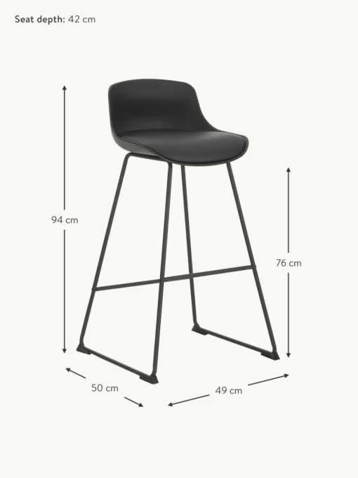 Kunstleder-Barstühle Tina, 2 Stück