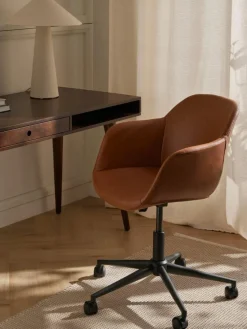 Kunstleder-Schreibtischstuhl Fiji mit schmaler Sitzschale