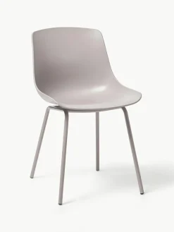 Kunststoffstühle Dave mit Metallbeinen, 2 Stück