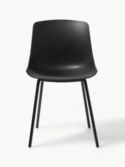 Kunststoffstühle Dave mit Metallbeinen, 2 Stück