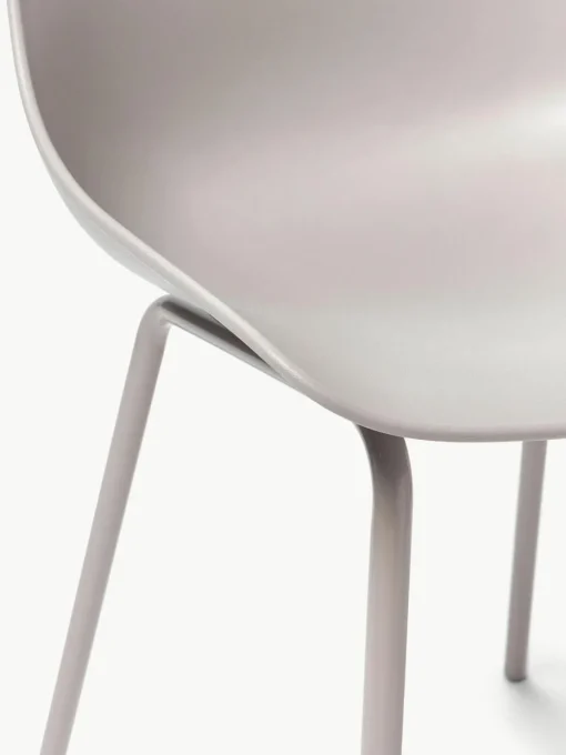 Kunststoffstühle Dave mit Metallbeinen, 2 Stück