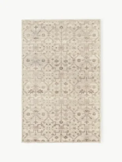 Kurzflor-Teppich Rosalie mit Ornamenten, handgewebt