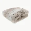 Kuscheldecke Skins aus Kunstfell in Schneeleoparden-Optik