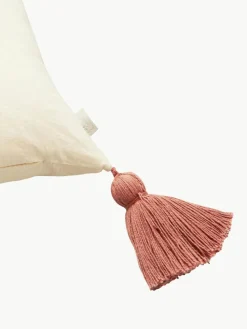 Kuschelkissen Bows aus Bio-Baumwolle mit Quasten