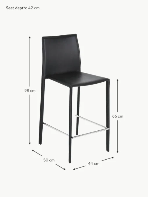 Leder-Thekenstühle Boréalys, 2 Stück