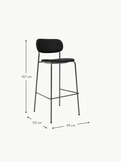 Leder-Thekenstuhl Co mit Metall-Gestell