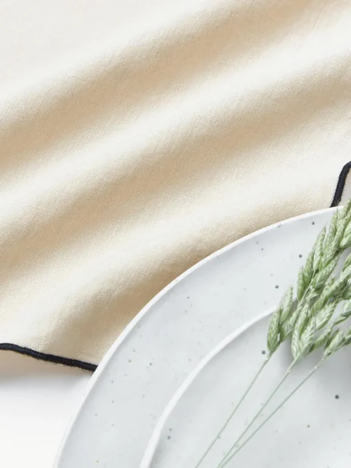 Leinen-Cocktailservietten Cosmo mit Stickerei, 4 Stück