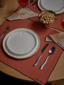 Leinen-Cocktailservietten Cosmo mit Stickerei, 4 Stück