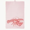 Leinen-Geschirrtuch Lobster, handbedruckt