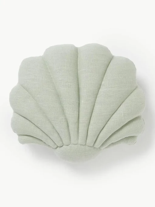 Leinen-Kissen Shell in Muschelform