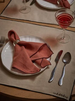 Leinen-Servietten Cosmo mit Stickerei, 4 Stück