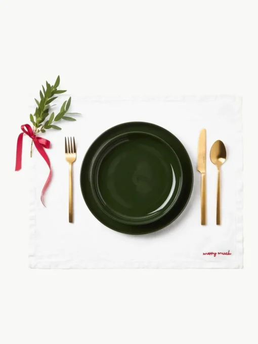 Leinen-Tischsets Alari mit Stickerei, 4 Stück
