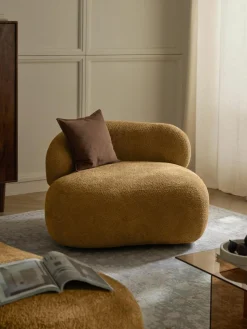 Loungesessel Alba aus Teddy-Bouclé