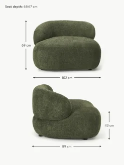 Loungesessel Alba aus Teddy-Bouclé