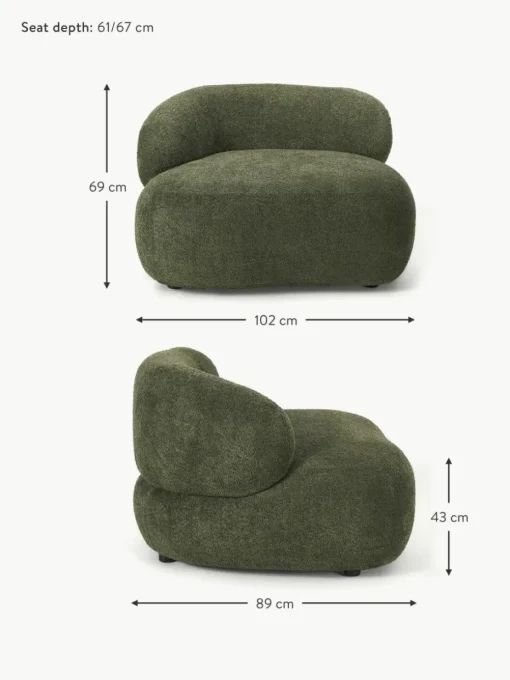 Loungesessel Alba aus Teddy-Bouclé