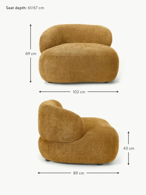 Loungesessel Alba aus Teddy-Bouclé