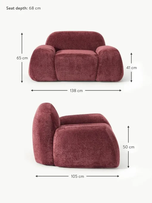 Loungesessel Wolke aus Teddy-Bouclé