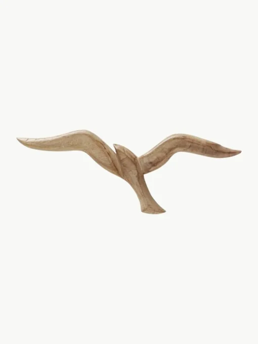Mangoholz-Wandobjekte Seagull in Vögelform, 2er-Set